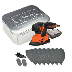 Black and Decker - Delta bruska Mouse v lonm kovovm pouzde 10dln psluenstv - KA2000AT