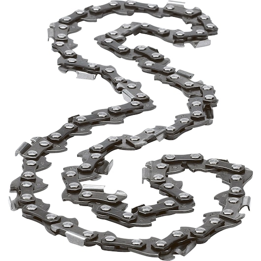 BLACKDECKER chainsaw chain A6225CS, steel, close-up on white background, product photography.
