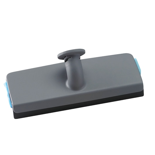 A rectangular, grey cleaning pad attachment with a central connector, designed for use with BLACK+DECKER steam mops.