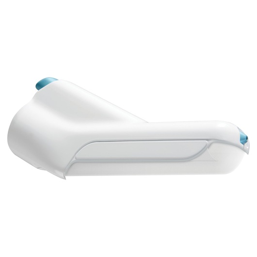 A white and light blue handheld cleaning attachment, shown on a plain white background. The design is sleek and rounded, suggesting it is a part or accessory for a household appliance.