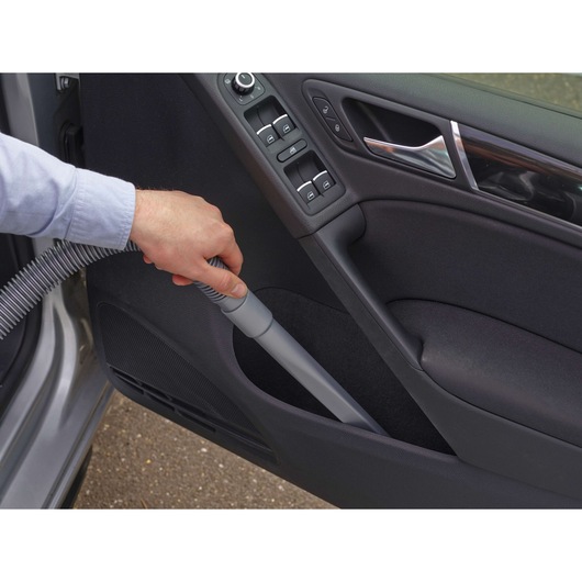 BLACKDECKER NV1210AV handheld vacuum cleaning car door pocket, side angle.