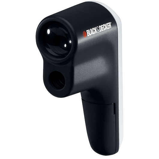 A BLACK+DECKER TLD100 thermal leak detector with a black and white body, designed for detecting temperature variations in photography and home inspection.